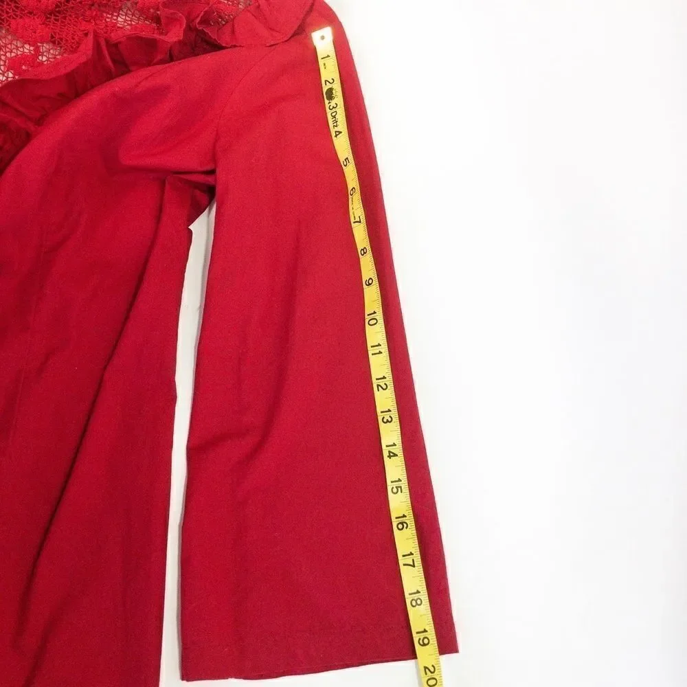 NWT Free People Red Ruffle Dress Sz XS